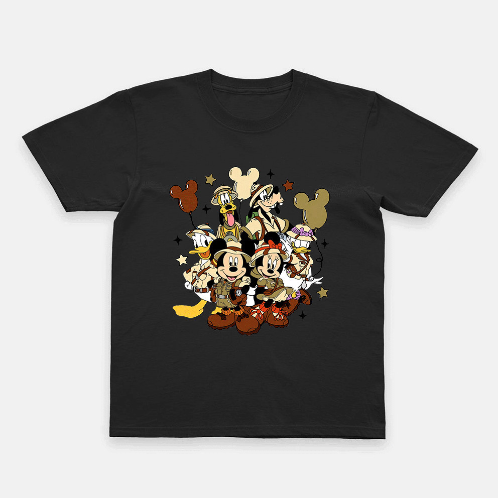 Camiseta Unissex Com Estampa Mickey Minnie Donald Daisy Goofy e Pluto