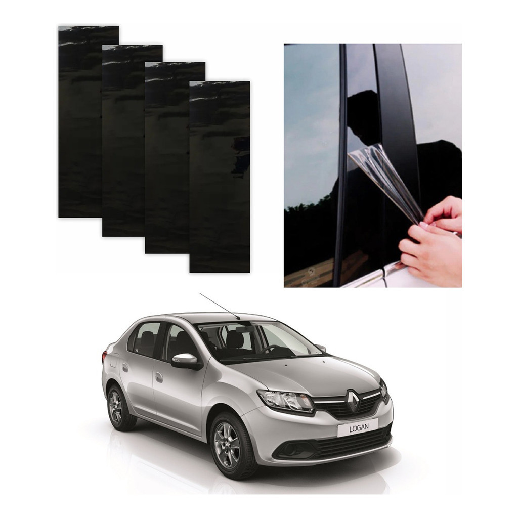 Protetor Coluna  Black Piano  Renault Logan 2015 A 2025