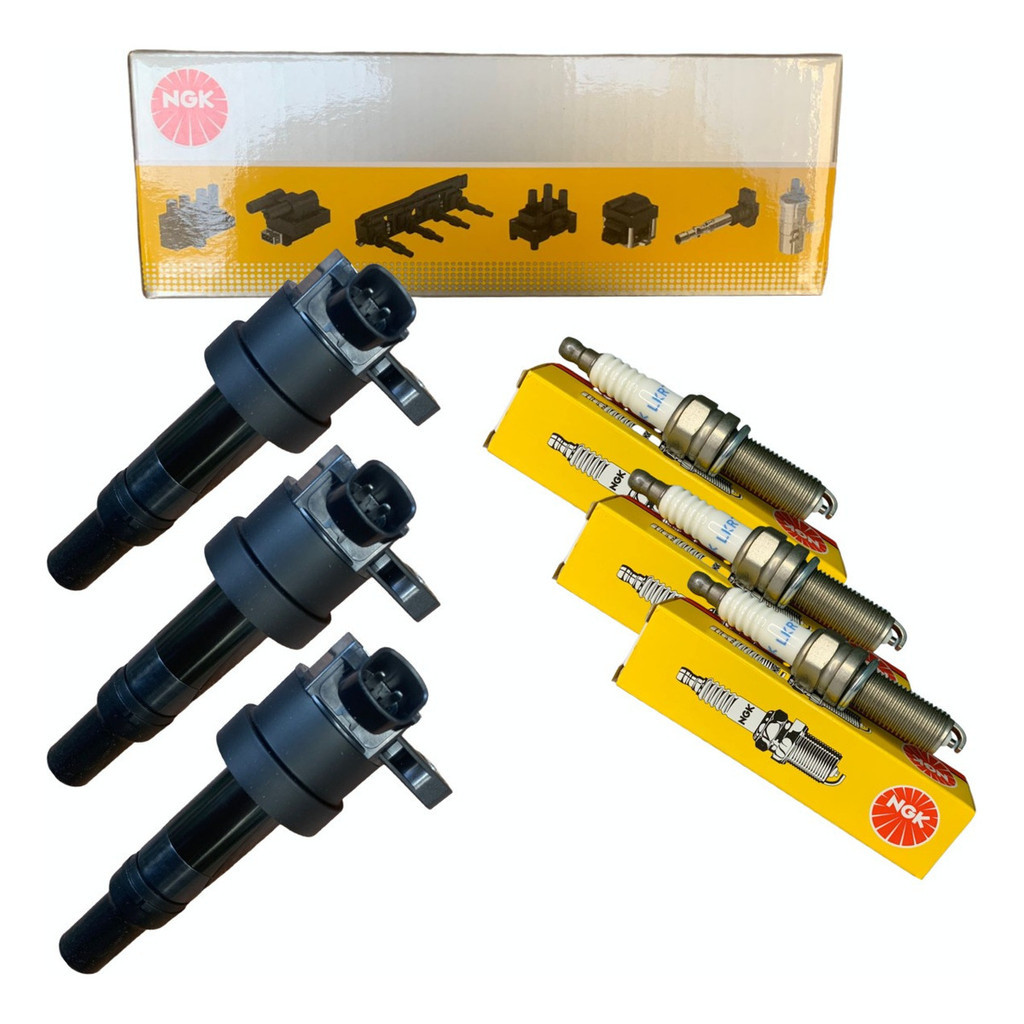 Kit Bobina Vela Ignição Original NGK Hb20 Hb20s Hb20X Picanto 1.0 12v 2012 2013 2014 2015 2016 2017
