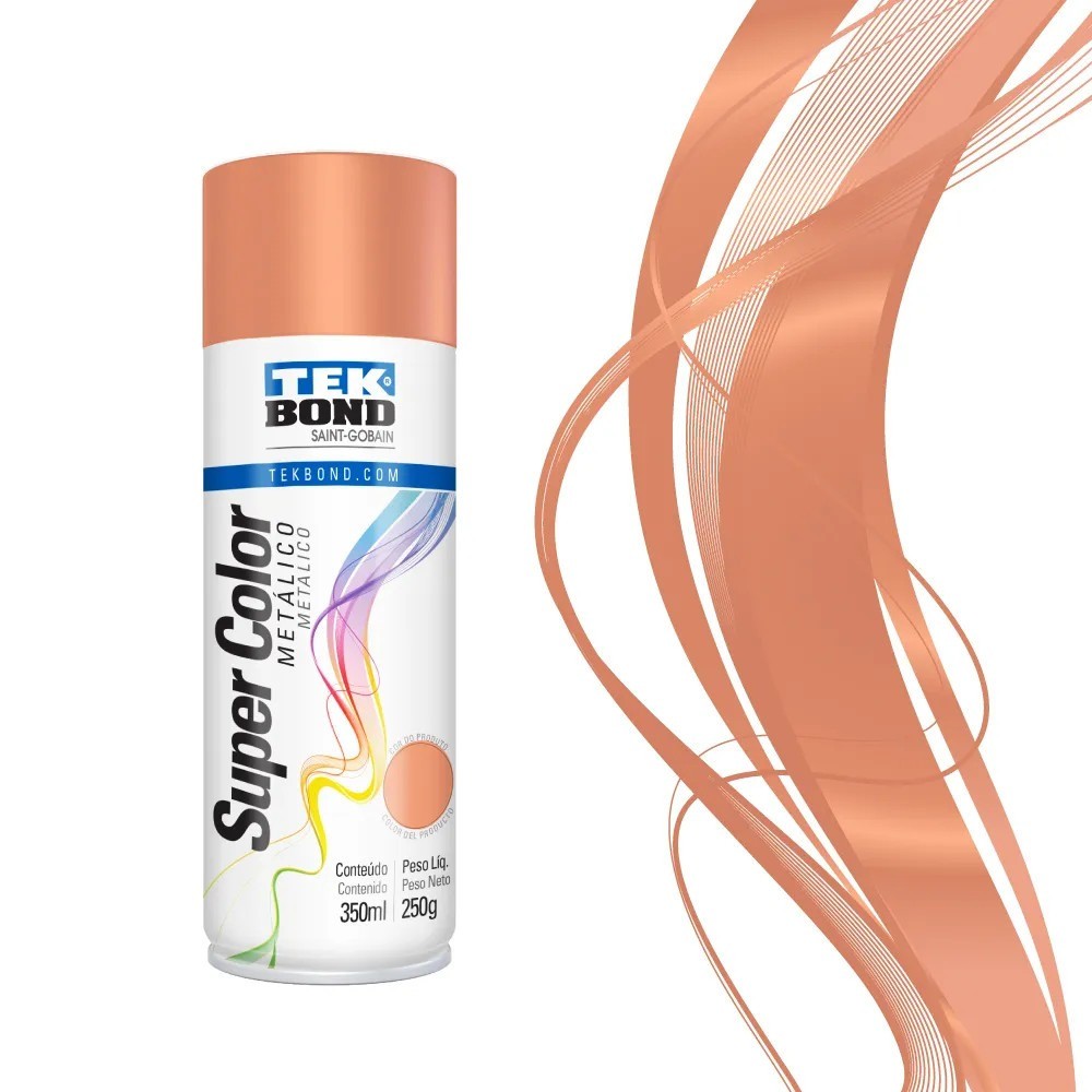 Tinta spray rose Gold 350 ml - Super Color Metálico TekBond