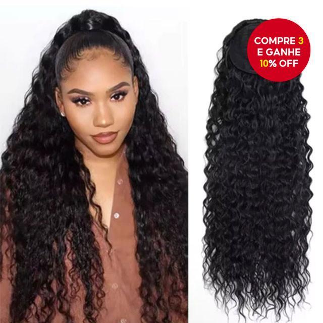 Extensão De Rabo De Cavalo Com Cordão De 70 Cm , Onda Profunda Sintética , Fofo , Encaracolado , Clipe Para Mulheres em Oferta na Shopee