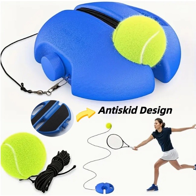 Treinador de Tênis Portátil Saque Individual com Base Resistente e Corda Elástica - Bola Inclusa em Oferta na Shopee