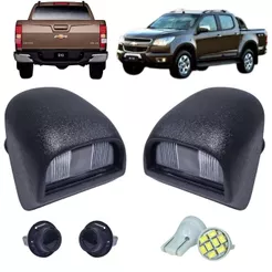 KIT PAR LANTERNA LUZ DE PLACA S10 2013 EM DIANTE COMPLETA COM SOQUETE E LÂMPADAS LED BRANCA