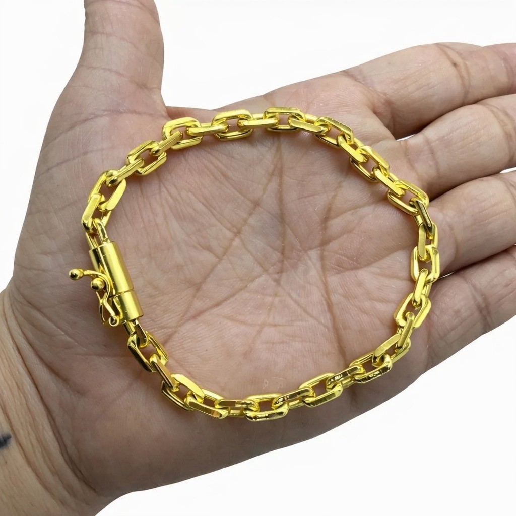 Pulseira CADEADO QUINA 10MM 100% moeda premium