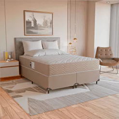Cama Box Queen + Colchão Prime Espuma D45 - 158x198x22cm