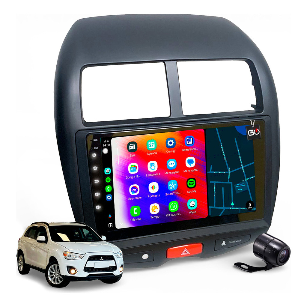 Multimidia Mp10 Gps Por Carplay Espelha iPhone Asx 2010-2022