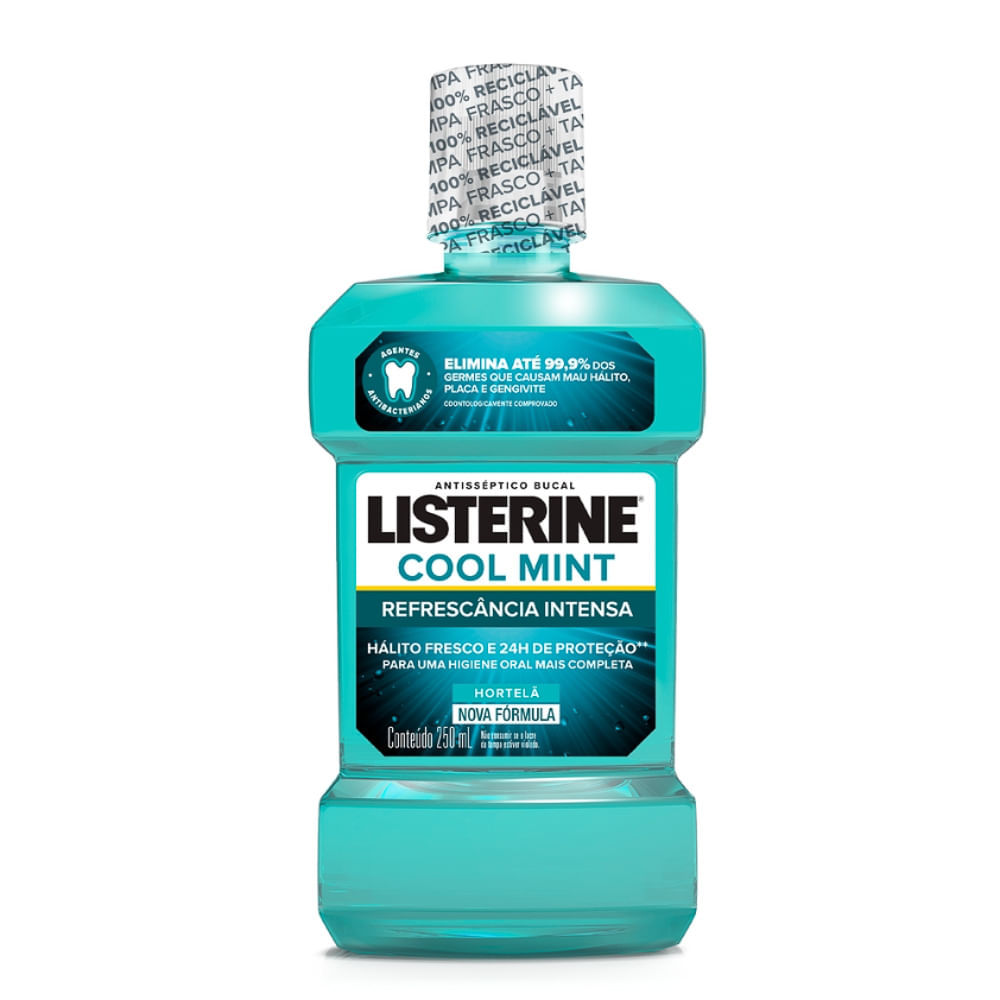 Antisséptico Bucal Listerine Cool Mint Refrescância Intensa Sabor Hortelã 250ml