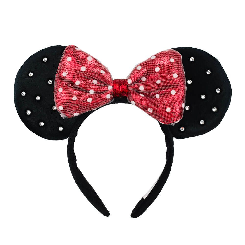 Tiara Orelhas Minnie Laço Vermelho Edição Clássicos Disney MXD101TR-MK33-D