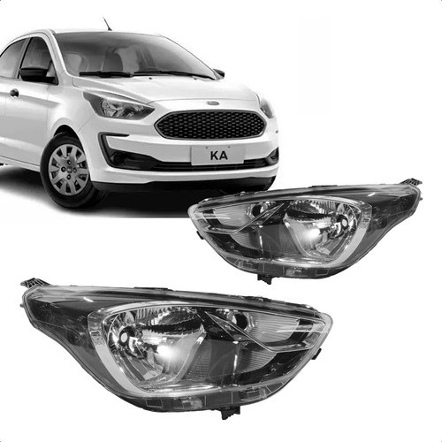 Par Farol Ka 2019 2020 A 2022 Farolete Black Cromado Manual