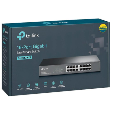 Switch TP-Link TL-SG1016DE com 16 Portas Ethernet de 10 100 1000 Mbps - Preto - SWITCH