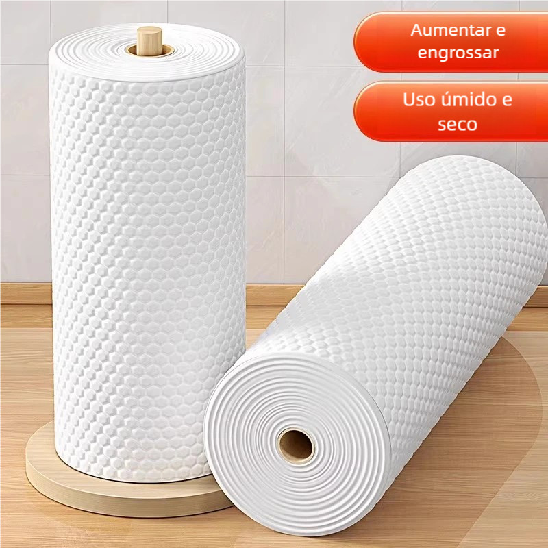 Pano Rolo Reutilizável Absorvente Branco 50 Peças