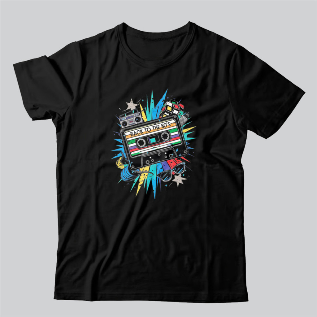 Camiseta Atmclass Blusa Unissex T-shirt T-shirt Camisa  Preta Unissex Anos 80 Vintage Fita Cassete Rádio  30.1 Postagem 