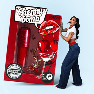 Gloss Labial Cherry Bomb Pam by  com Mosquetão e Pingente em Oferta na Shopee