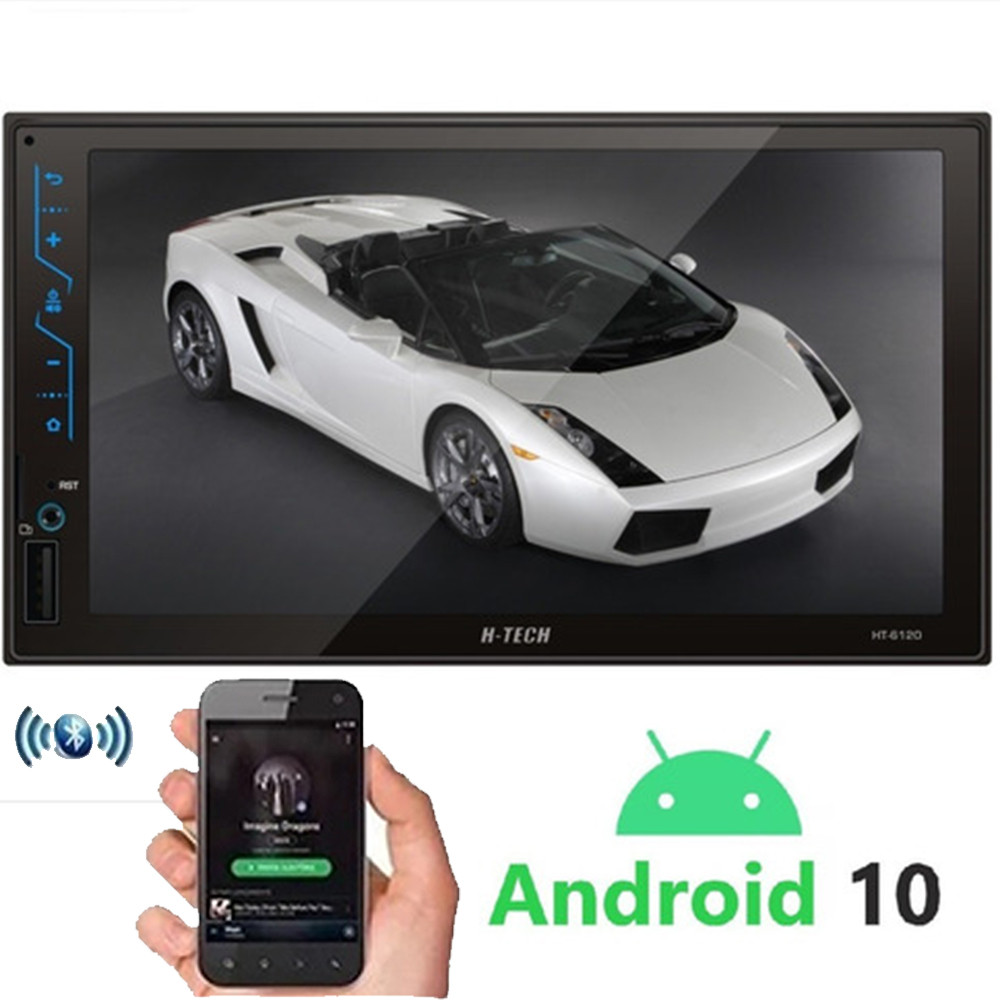 Central Multimídia 2 Din Android 10 MP5 7 Polegadas HT-6120 WiFi GPS SD USB Android e iOS H-Tech