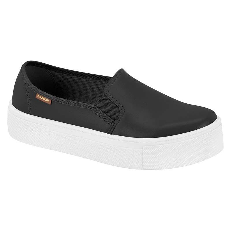 Tênis Feminino Sapato Slip On Básico Casual Versátil Calce Fácil Confortável Moleca Original em Oferta na Shopee