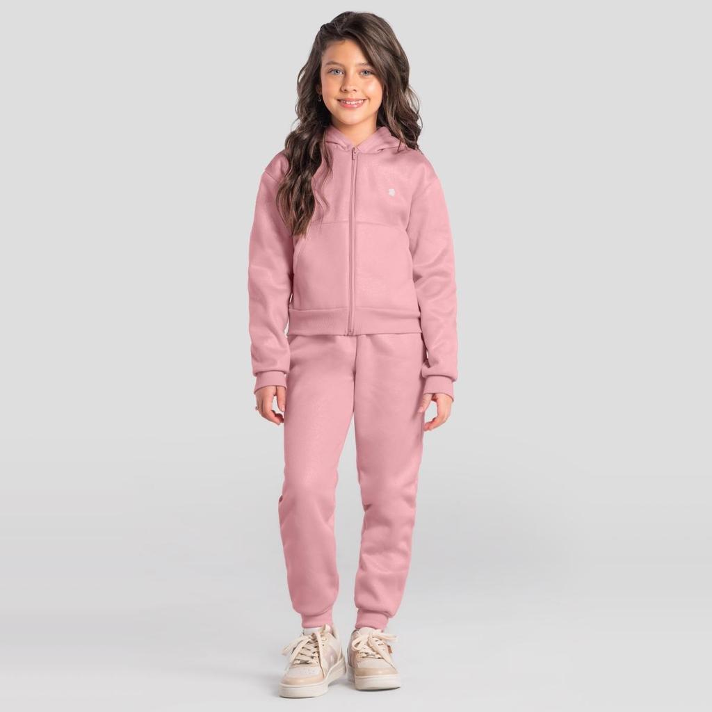 Conjunto infantil menina em moletom sport Brandili