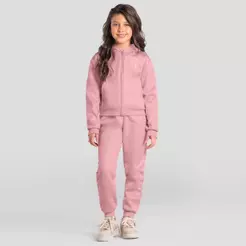 Conjunto infantil menina em moletom sport Brandili