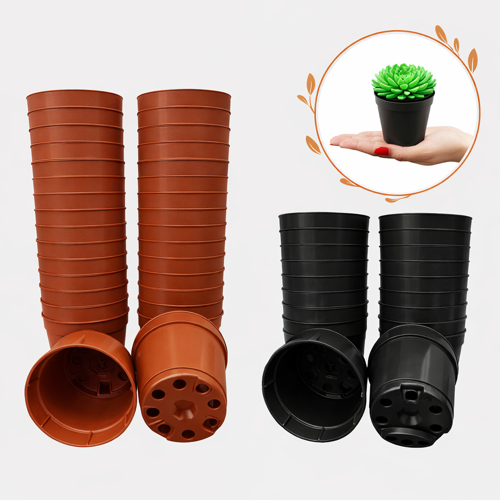 Kit 100, 250, 500 vaso para plantas na cor Marrom Preto pote 6 Cactos Suculentas Terracota