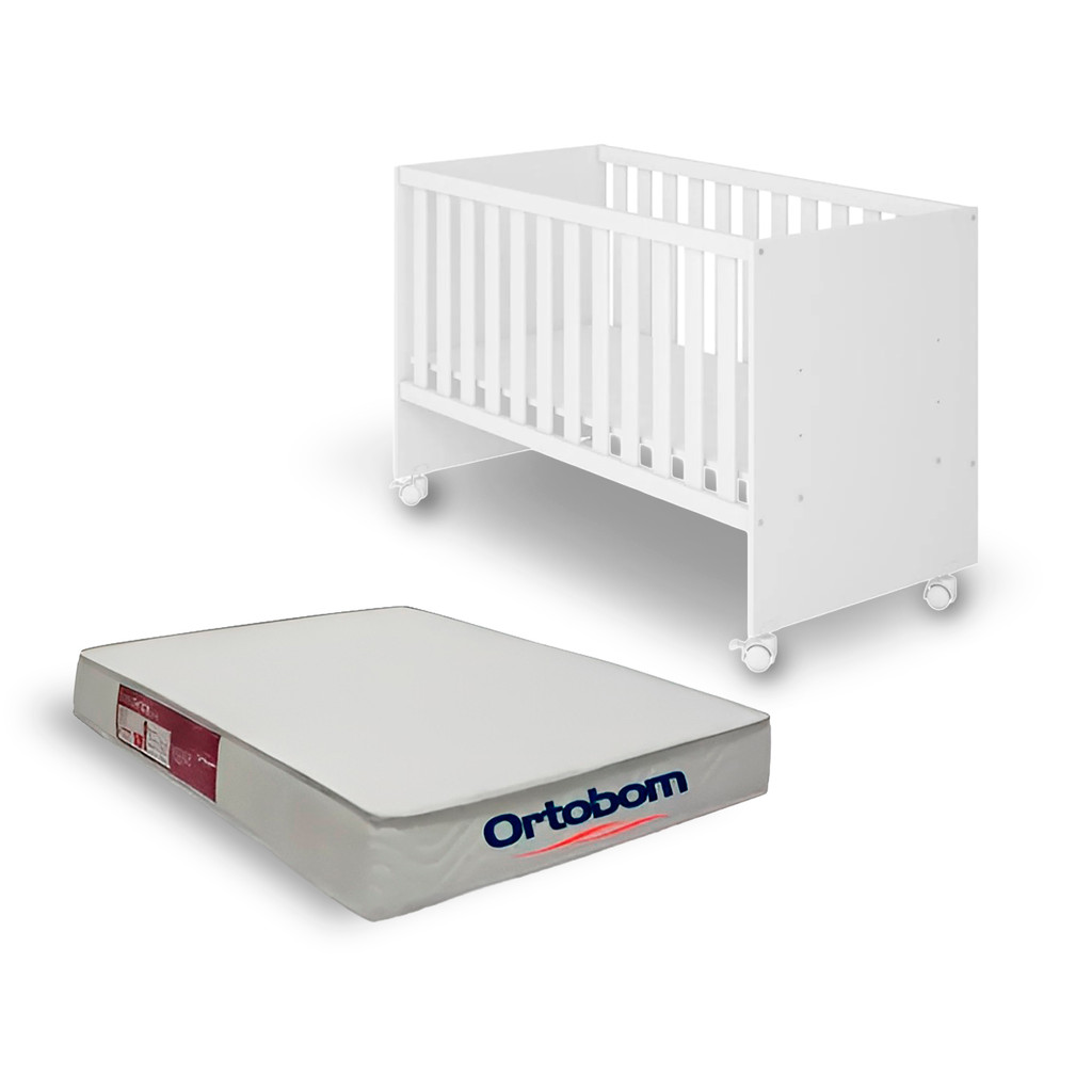 Kit Berço Mini Cama Doce Sonho Qmovi + Colchão Ortobom Baby Light D18