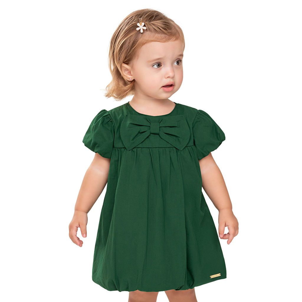 Vestido Bebê Menina Balonê Laço Colorittá Verde em Oferta na Shopee