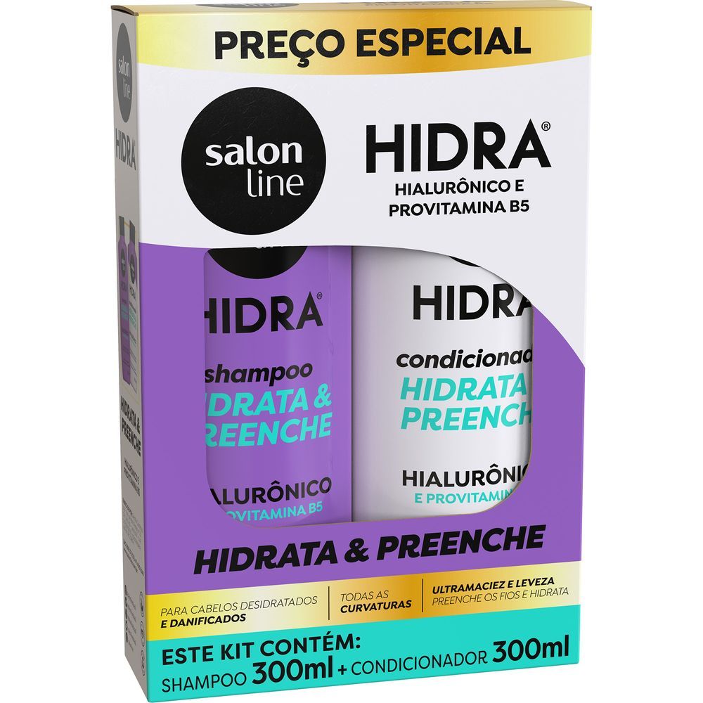 Kit Salon Line Hidra Hialurônico Shampoo + Condicionador 300ml em Oferta na Shopee