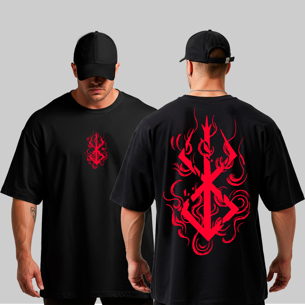 Camiseta Anime Berserk Sacrifício Simbol Grande Algodão Streetwear Academia