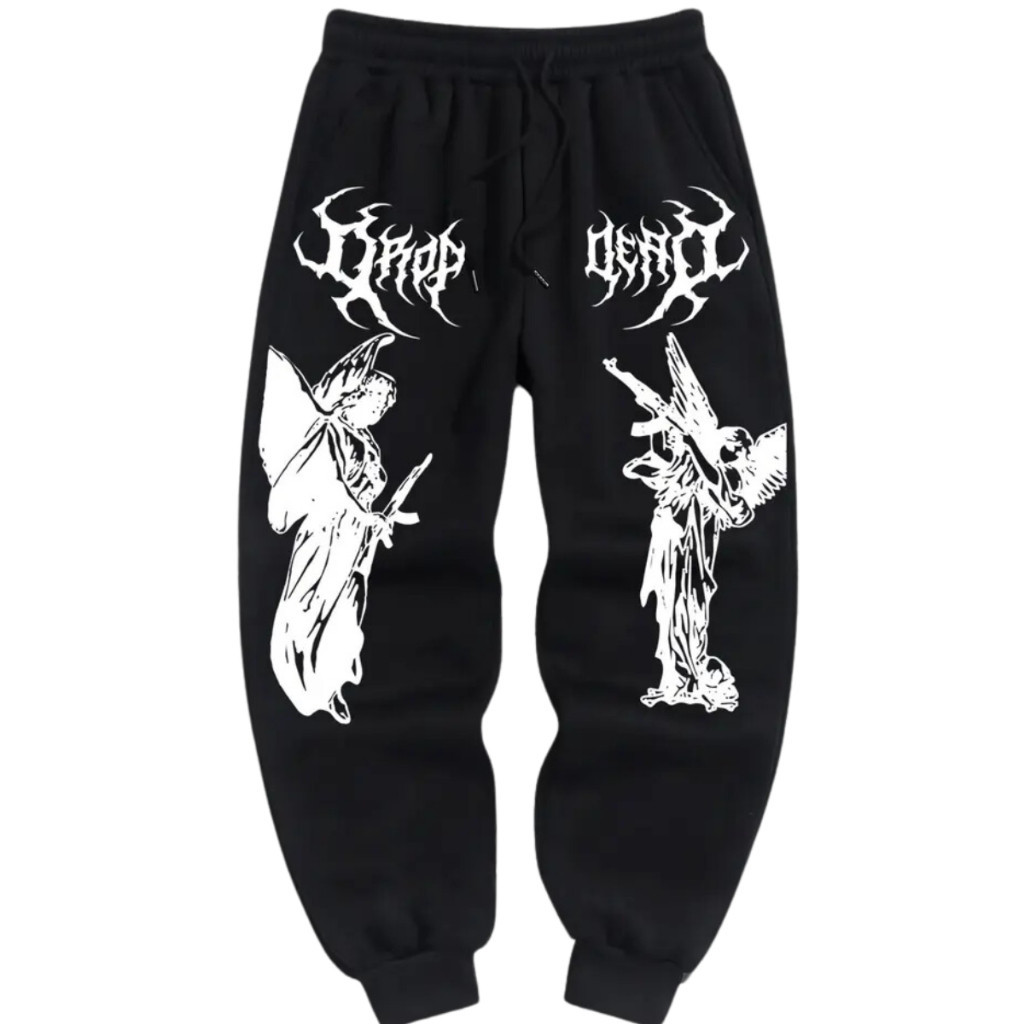 Calça Moletom Drop Estátua Anjo Arma Softwear Algodão Super Estilo