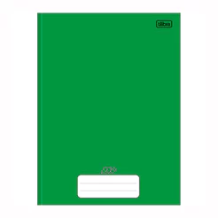 Caderno brochurão capa dura universitário 1X1 48 folhas D mais Verde Tilibra
