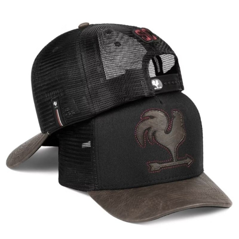 Boné Aba Curva Em Couro Bordado Telinha Country Estilo Americano Cowboy