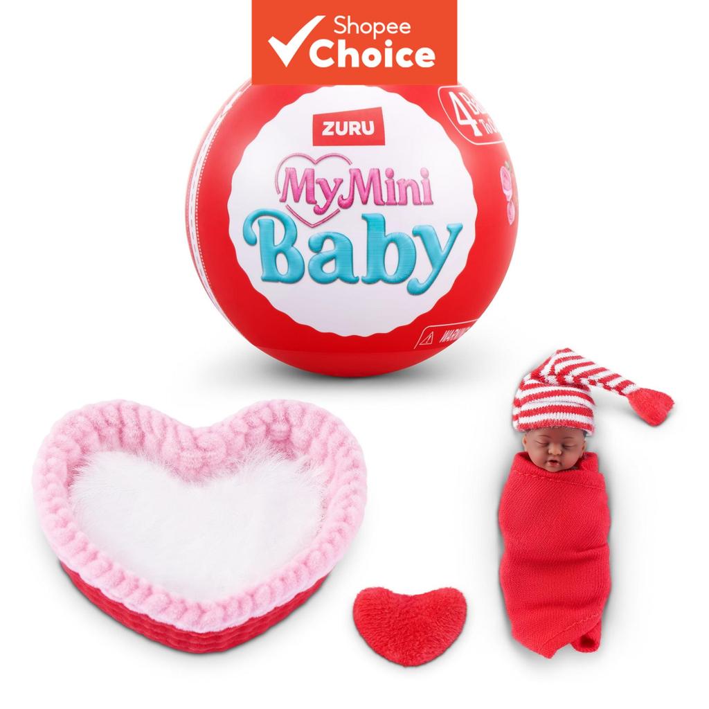 ZURU Meu Mini Bebê Surpresa Ovo Vermelho Caixa Cega 4 Surpresas Boneca Colecionável Com Acessórios Para Meninas Presente