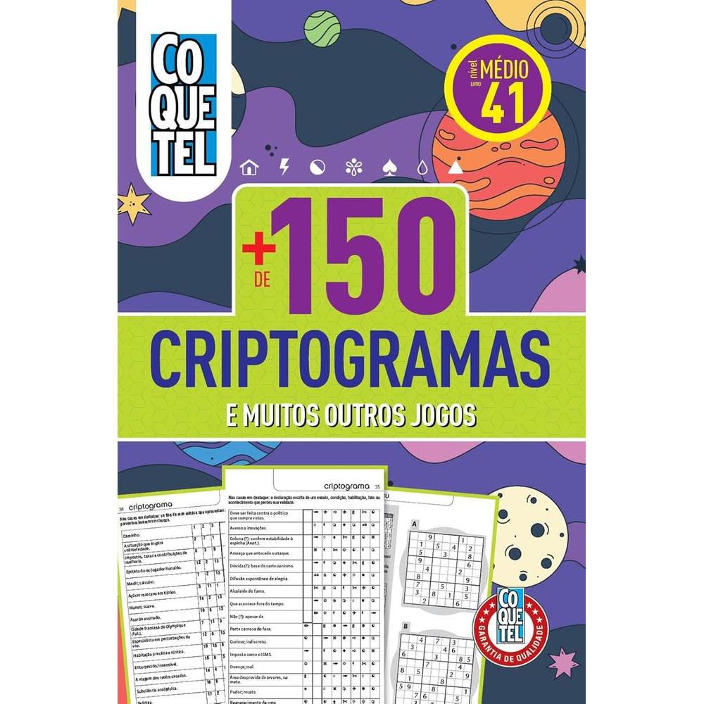 MAIS DE 150 CRIPTOGRAMAS - NIVEL MEDIO - LIVRO 41 - COQUETEL