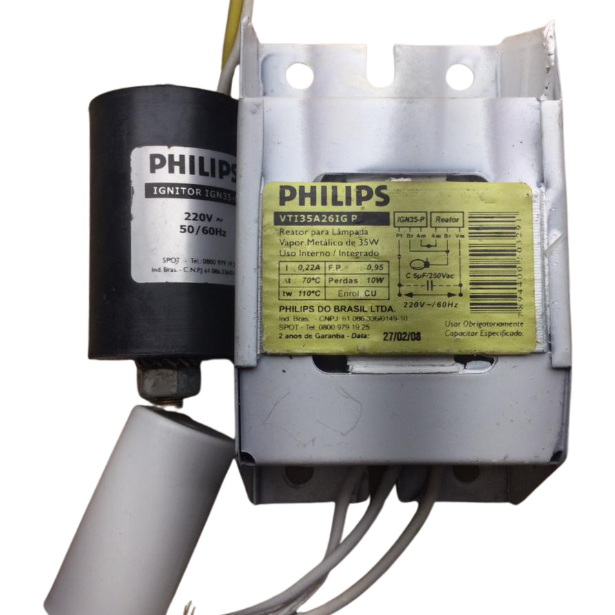REATOR DESCARGA PHILIPS VTI35A26IG P - ORIGINAL ALTA PERFORMANCE PARA ILUMINAÇÃO PROFISSIONAL