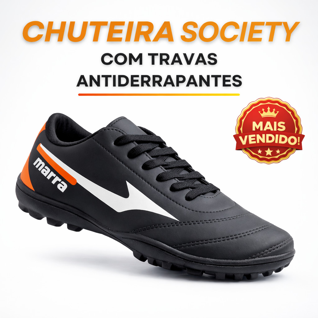 Chuteira Society Masculina Costurada Reforçada Antiderrapante Confortável Adulto 34 ao 45 em Oferta na Shopee
