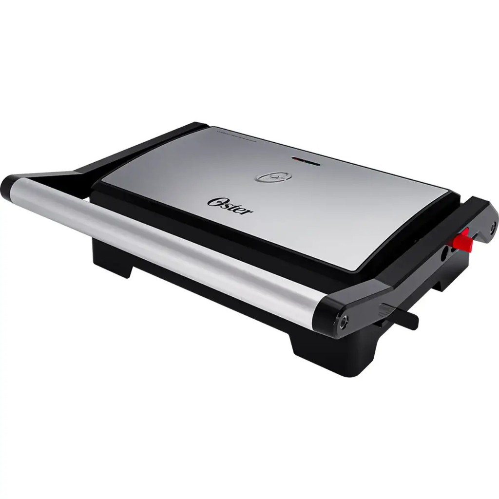 Mini Grill Elétrico Oster 2 em 1 Abertura 180° Inox 127V