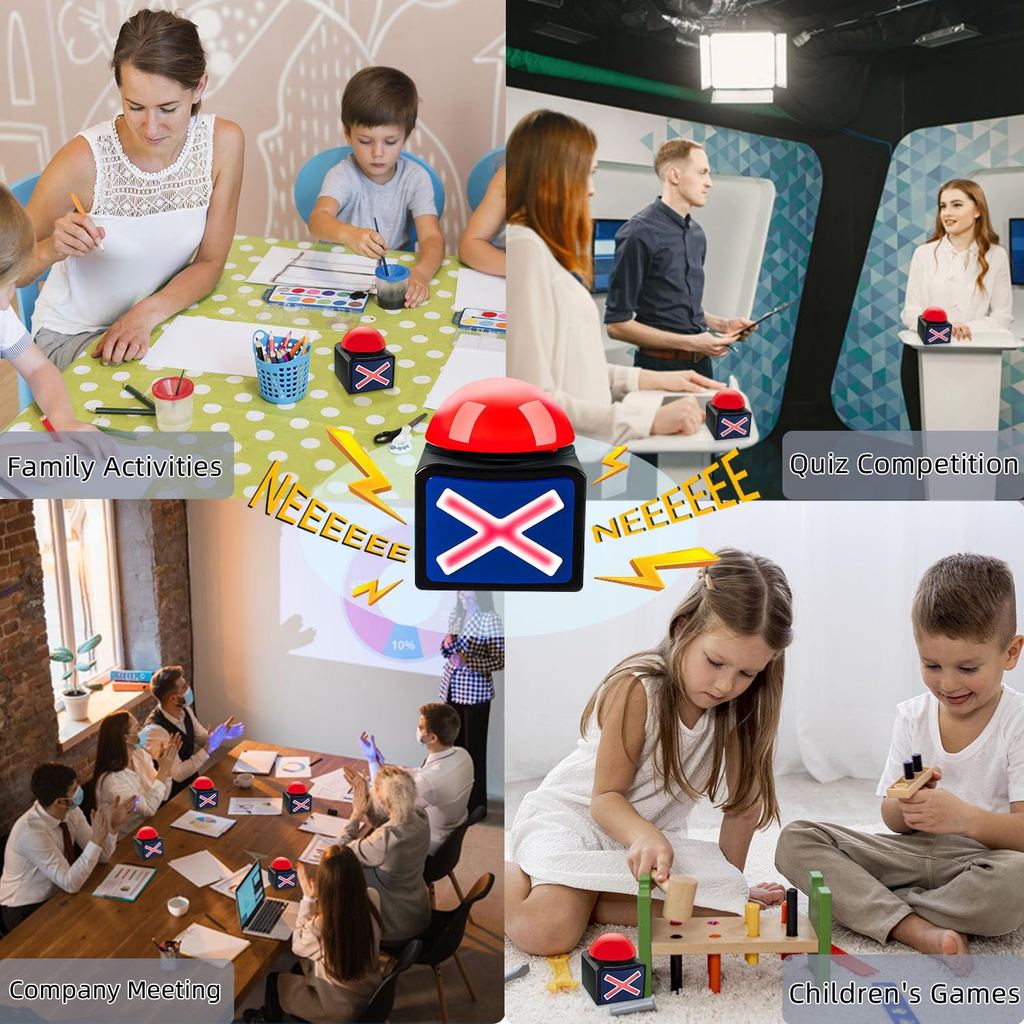 Jogo Resposta Ao Buzzer , Game Botão De Alarme Sonoro Com Trivia Light Quiz Obtém Talent Toys/ — imagem 2 de 2