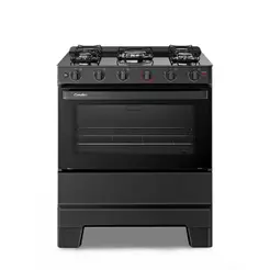 Fogão Esmaltec Ideal Super 5 Bocas Preto Mesa de Vidro Bivolt F5VAP