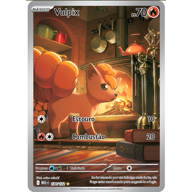 Carta Pokémon Vulpix (138/132) Coleção 151 FULL ART | Ultra Rara | Pokémon TCG | Original PT/BR