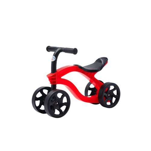Bicicleta Equilibrio Infantil 4 Rodas Vermelha Sem Pedal Seguranca Diversao