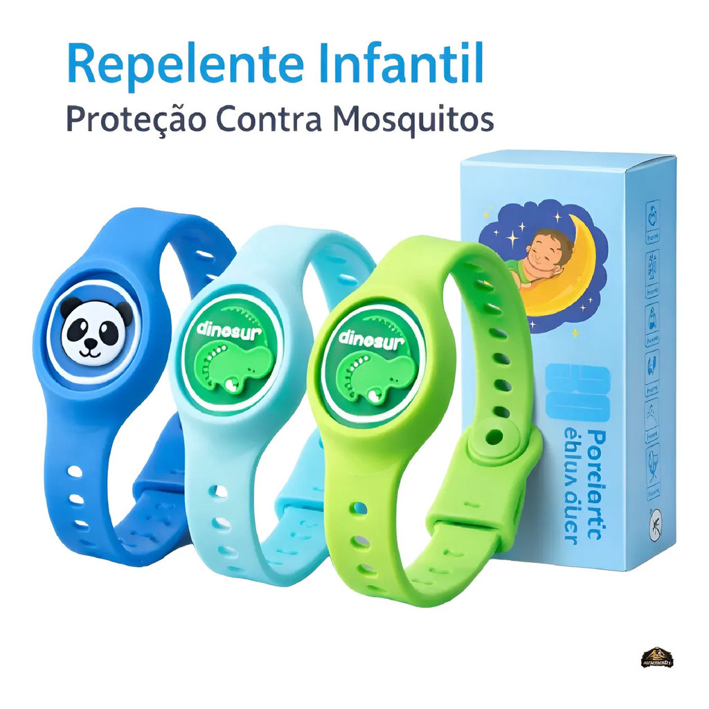 Pulseira Infantil Repelente Que Brilha E Espanta Mosquitos em Oferta na Shopee