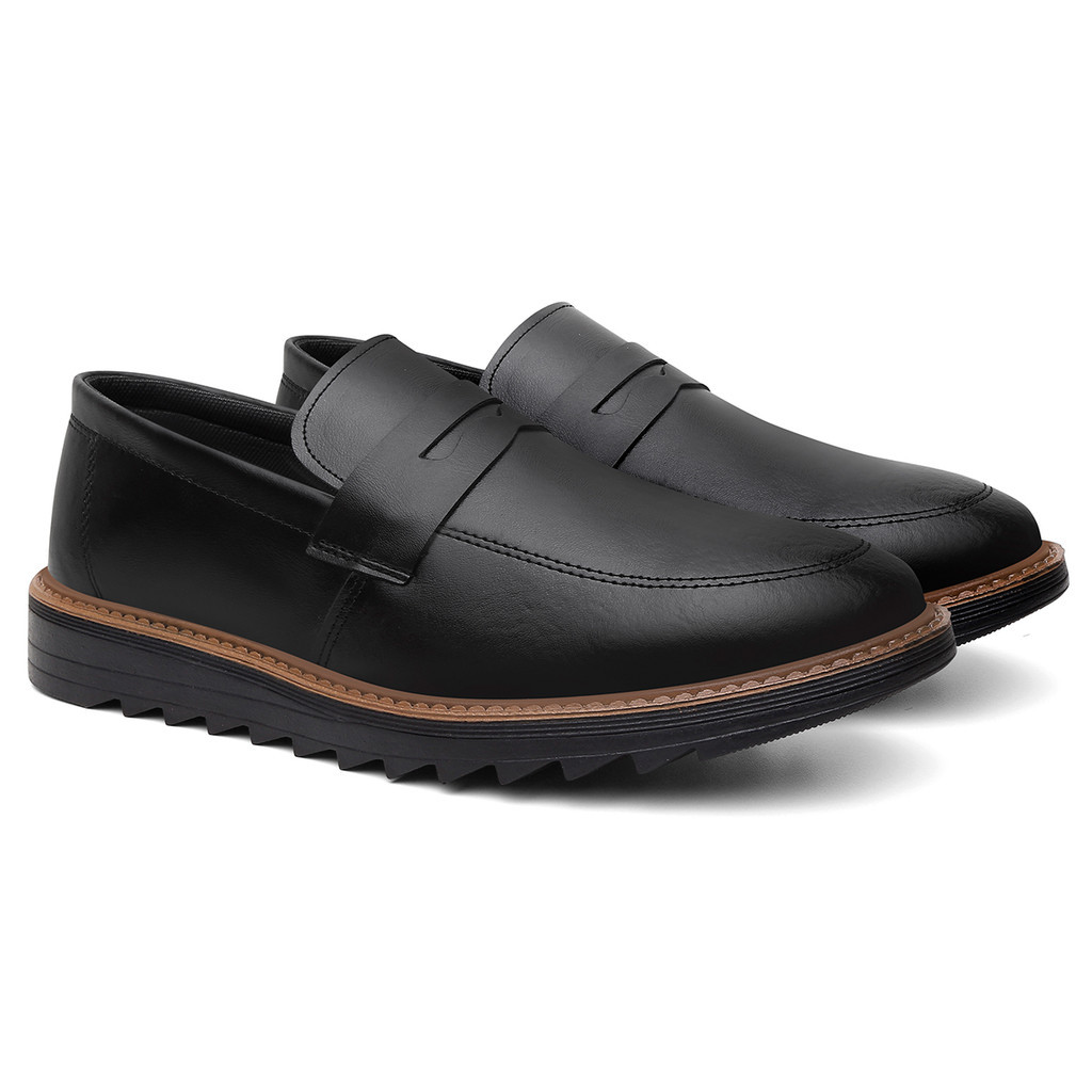 Sapato Social Oxford Masculino Slip On Drive Solado Tratorado
