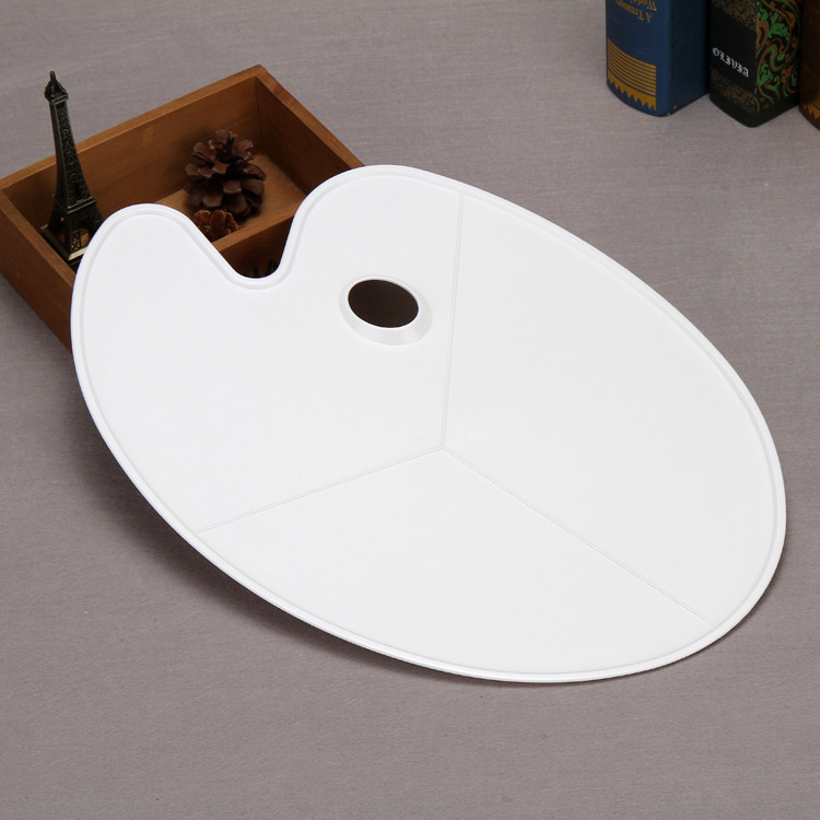 Paleta grande de guache Oval paleta de três linhas/paleta/paleta de pigmento/paleta de plástico