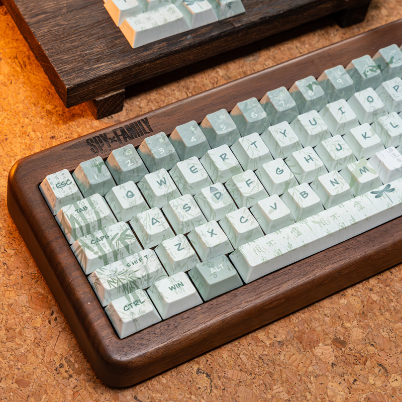 130 Teclas Verde Bambu Corante Sub PBT Keycap Conjunto Cereja Perfil Para Teclado Mecânico