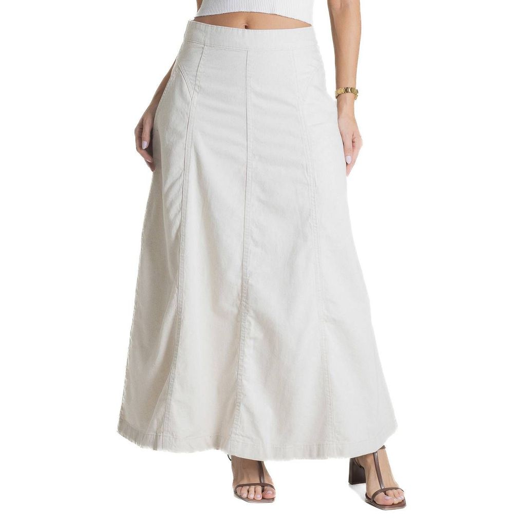 Saia Linho Sawary Midi - 280474 em Oferta na Shopee