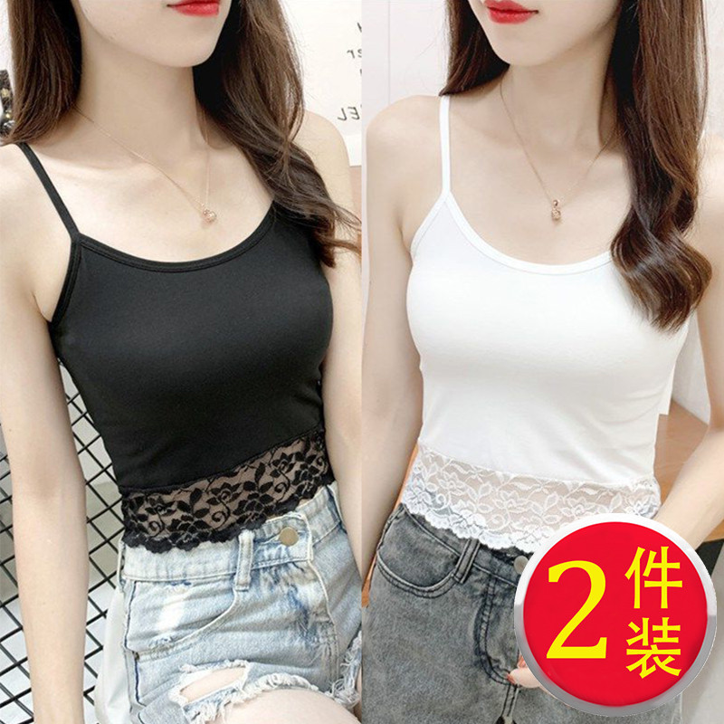 Camisola feminina 2023 verão novo estilo branco camisa de fundo feminino rendas colete curto roupa interior Sexy roupa i
