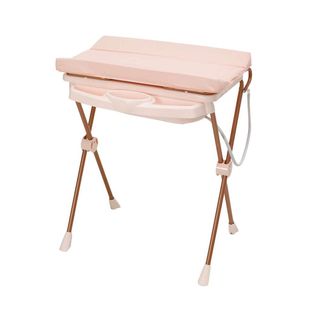 Banheira de Bebê Galzerano Classic Rose + Trocador 2 em 1,  Suporte, Redutor RN e Mangueira