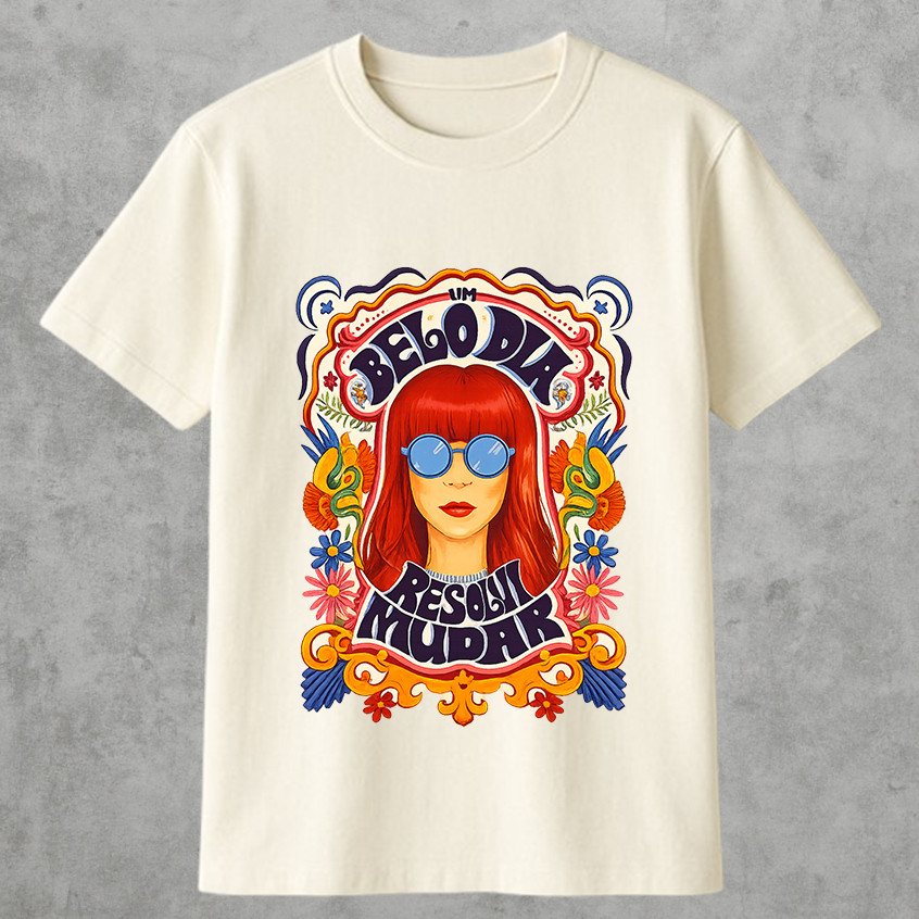 Camiseta Básica Feminina  Cantora Rita Lee Mpb Blusa Em Algodão Lançamento Show