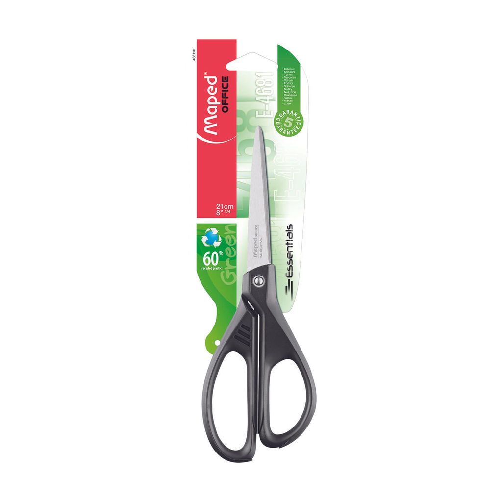 Tesoura Multiuso Maped Essentials Green Preta 21cm em Oferta na Shopee