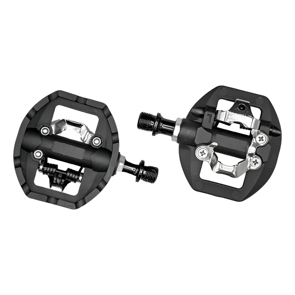 Pedal Clip Plataforma Gta Rolamento Rosca Grossa 2 Em 1 Preto - Preto