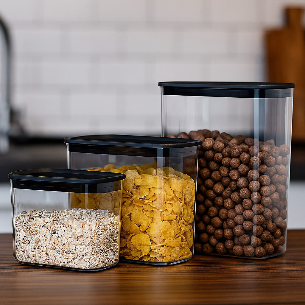 Kit 3 Potes Plástico Transparente Conserva Vasilha Guarda Vedação Alimentos Achadinhos