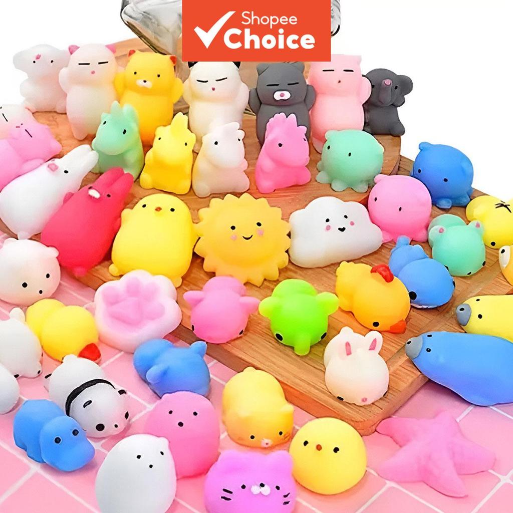  Kit com 15/25/50/60/100/150/200 Peças de Animais Mochi Macios para Aliviar o Estresse, Fidget de Alta Qualidade